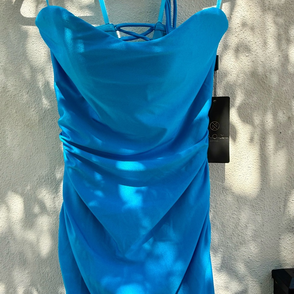 Vibrant Blue Strappy Formal Dress